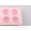 Lebensmittelqualität 6 Cup Flower Silikon Cupcake Mould